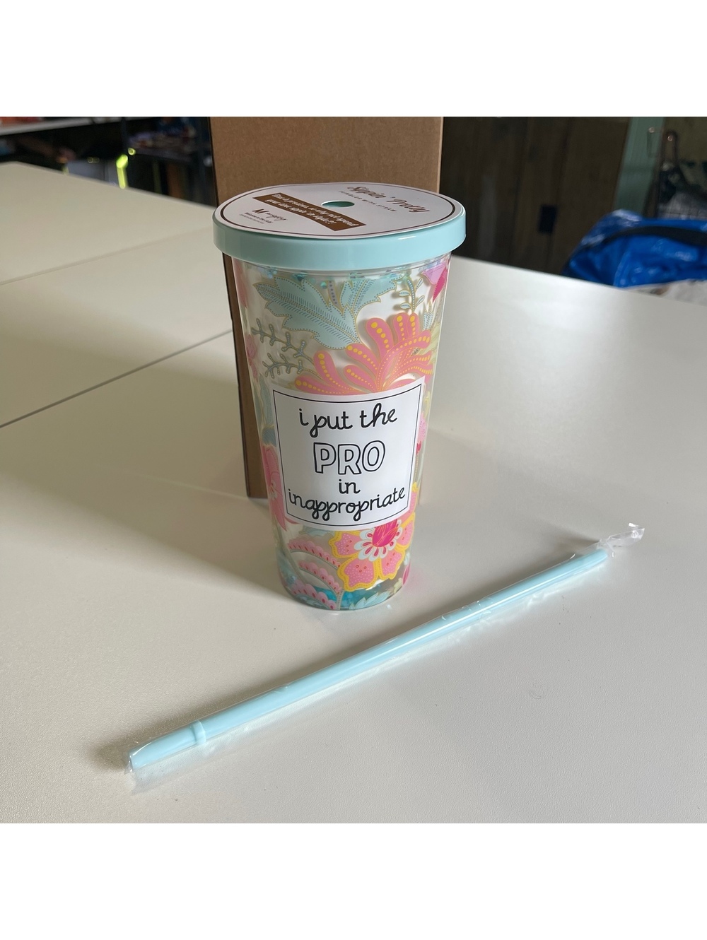 Mugsby Funny Women's Adult Tumbler Cup W/Straw